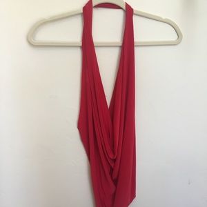 One size red halter top backless devil costume